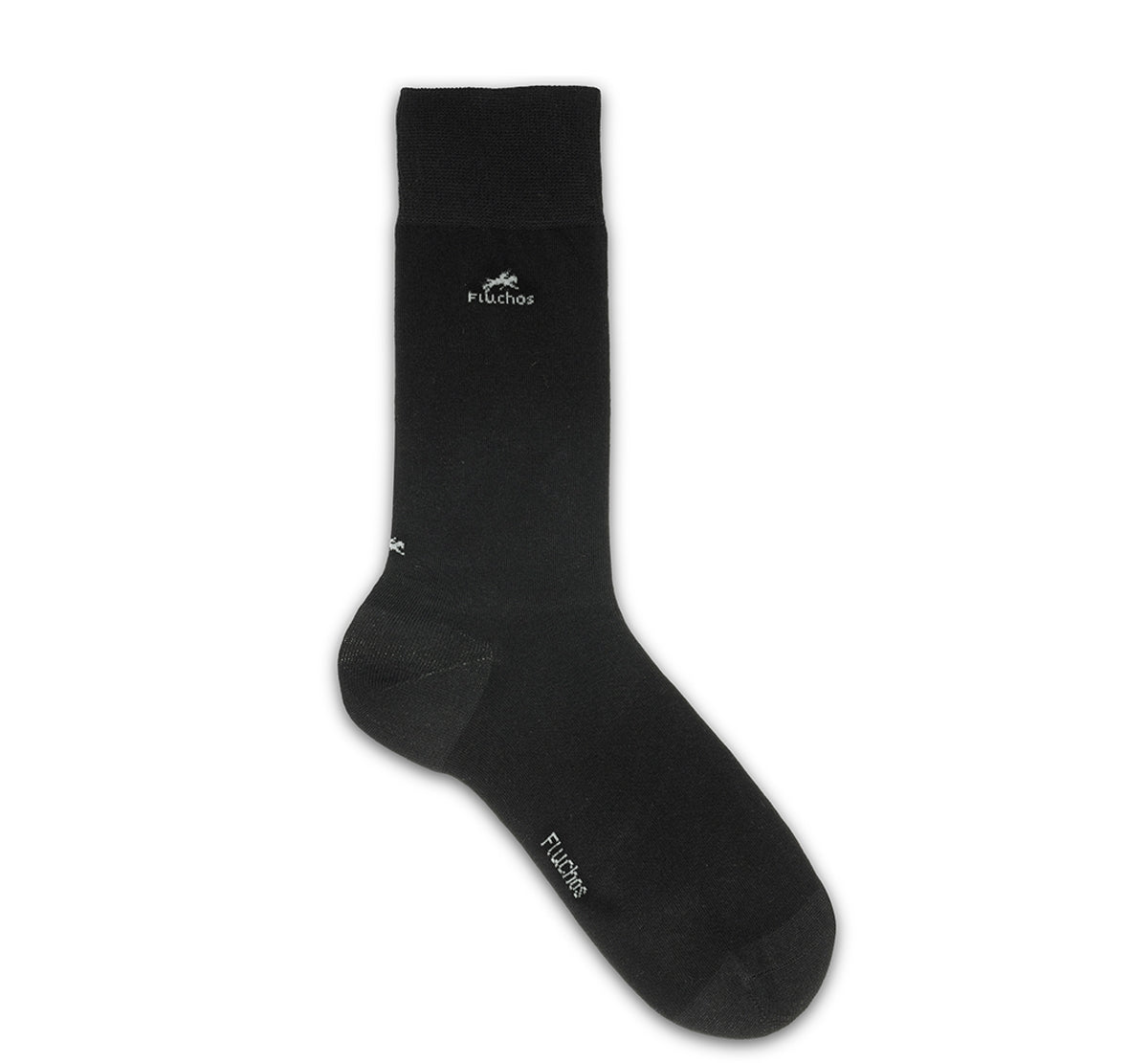 CA0003 Calcetin largo liso black 2p (1677)-1